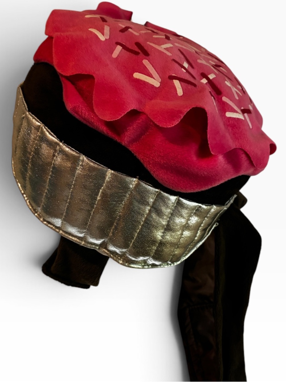 Pet Dog/Cat Costume Chocolate Cupcake w/ Sprinkles and Roses On Top - Picture 6 of 10
